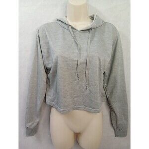 Series 8 crop hooded sweatshirt Grey large athletic yoga‎ workout